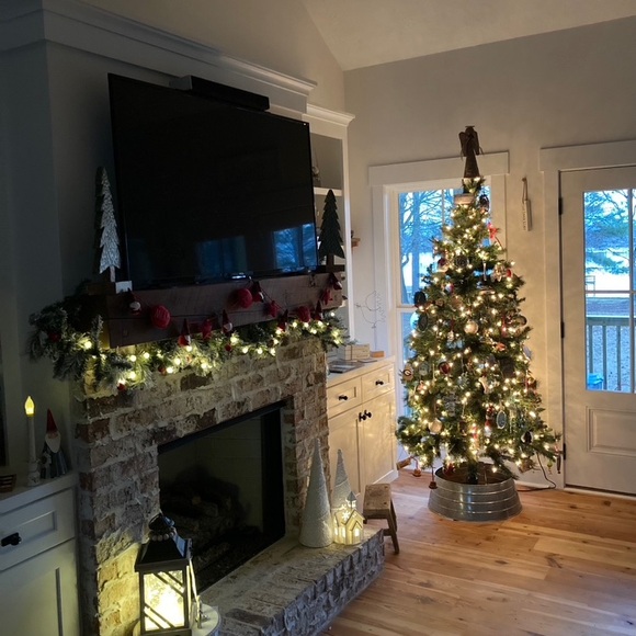 Christmas Tree Collar Galvanized Tin - Picture 1 of 5